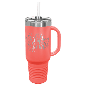 Coral 40 oz. Polar Camel Travel Mug with Snap Lid and Straw