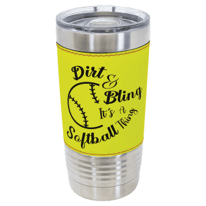 Softball 20 oz. Polar Camel Leatherette Grip Sports Tumbler with Slider Lid