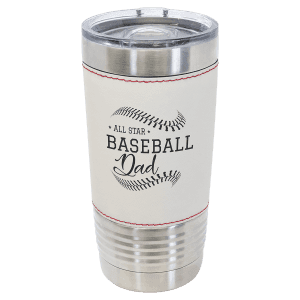 Baseball 20 oz. Polar Camel Leatherette Grip Sports Tumbler with Slider Lid