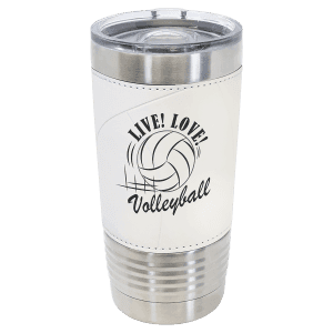 Volleyball 20 oz. Polar Camel Leatherette Grip Sports Tumbler with Slider Lid