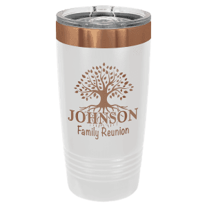 White/Rose Gold 20 oz. Polar Camel ION-Plated Ringneck Tumbler with Slider Lid