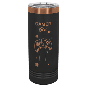 Black/Rose Gold 22 oz. Polar Camel Skinny Tumbler with Slider Lid