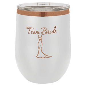 White/Rose Gold 12 oz. Polar Camel Stemless Wine Tumbler