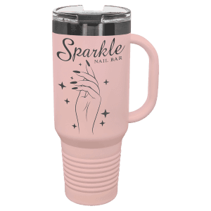 Blush/Ghost Black 40 oz. Polar Camel Travel Mug with Snap Lid and Straw
