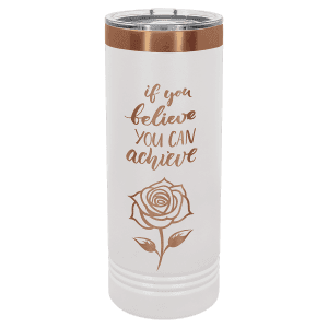 White/Rose Gold 22 oz. Polar Camel Skinny Tumbler with Slider Lid