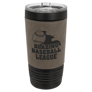Gray on Black 20 oz. Polar Camel Leatherette Grip Tumbler with Slider Lid
