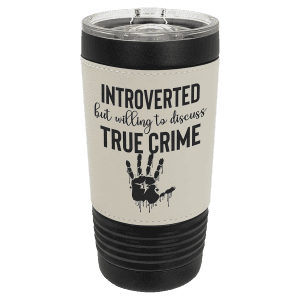 White on Black 20 oz. Polar Camel Leatherette Grip Tumbler with Slider Lid