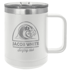 White 15 oz. Polar Camel Coffee Mug with Slider Lid