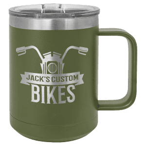 Olive Green 15 oz. Polar Camel Coffee Mug with Slider Lid