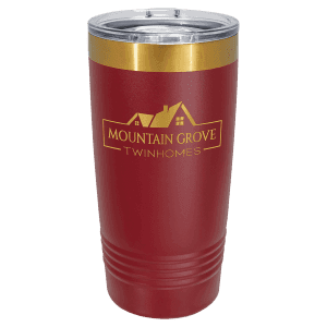 Maroon/Bright Gold 20 oz. Polar Camel ION-Plated Ringneck Tumbler w/Slider Lid
