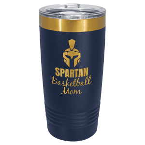 Navy Blue/Bright Gold 20 oz. Polar Camel ION-Plated Ringneck Tumbler w/Slide Lid