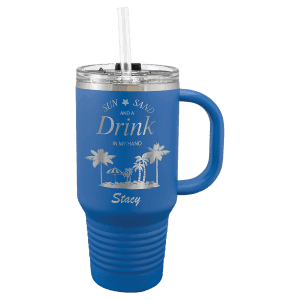 Royal Blue 32 oz. Polar Camel Travel Mug with Snap Lid and Straw