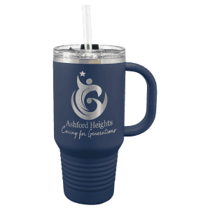 Navy Blue 32 oz. Polar Camel Travel Mug with Snap Lid and Straw