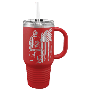 Red 32 oz. Polar Camel Travel Mug with Snap Lid and Straw