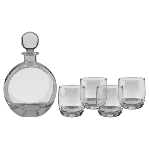 740 ML Polar Camel Round Decanter wth 4-10 oz. Round Rocks Glasses-Set of 4